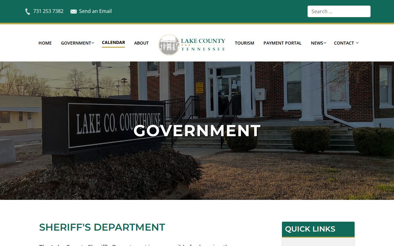 Lake County Jail release records contact on the sheriff page