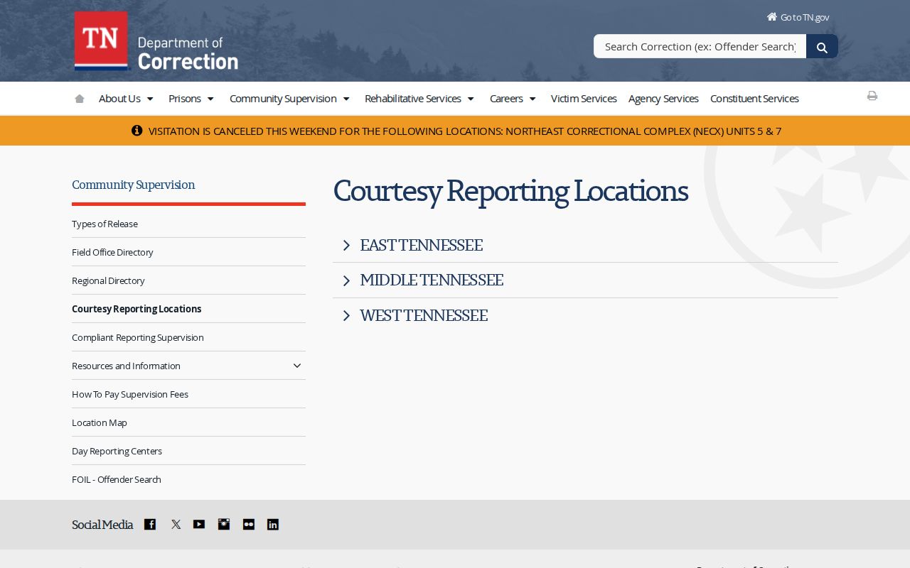 Lake County parole and probation courtesy reporting location
